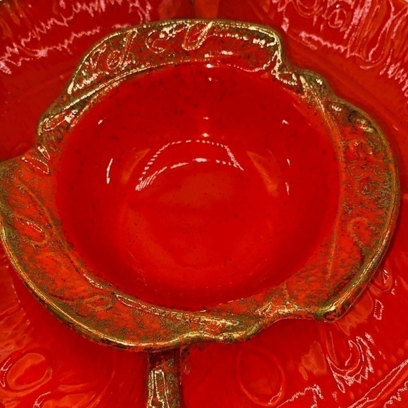 Vintage USA California Pottery Chip & Dip Set Fall Holiday Display Center Piece - Picture 3 of 9